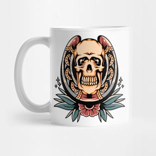 skull and horseshoe tattoo Mug